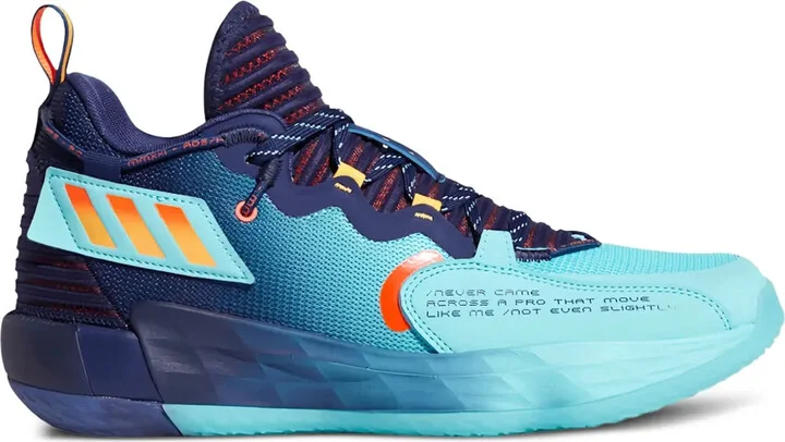 Dame 7 EXTPLY "Dark Blue/Pulse Aqua-Solar Red" sneakers
