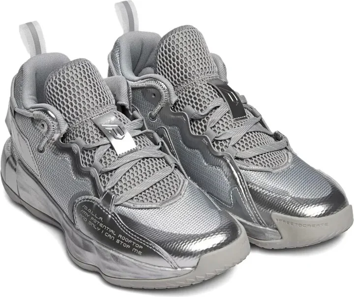 Dame 7 EXTPLY "Grey Two/Silver Metallic/Cloud White" sneakers - Image 2