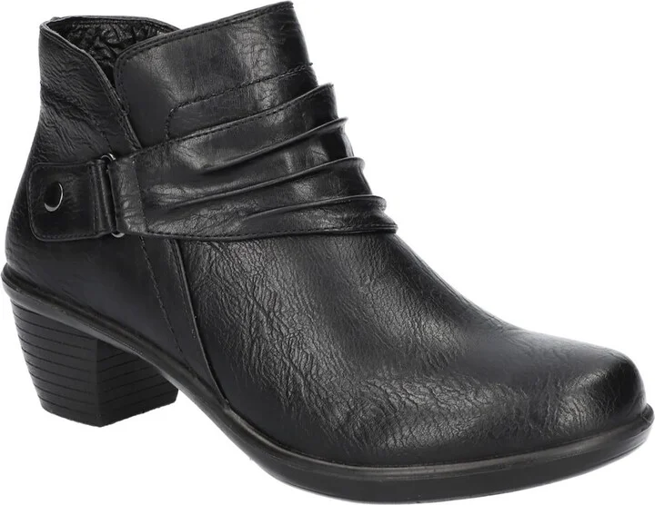 Damita Womens Faux Leather Gathered Booties