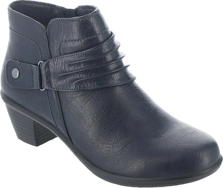 Damita Womens Faux Leather Gathered Booties