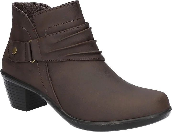 Damita Womens Faux Leather Ruched Ankle Boots