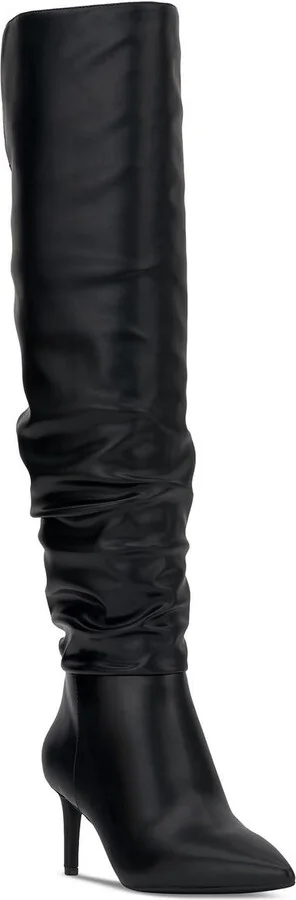 Damoni Womens Slouchy Faux Leather Over-The-Knee Boots