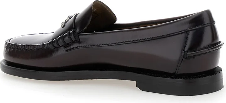 'dan' Bordeaux Loafers With Stud Embellishment On The Front In Patent Leather Woman - Image 3