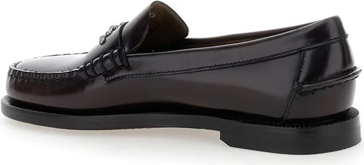 'Dan' Bordeaux Loafers With Stud Embellishment On The Front In Patent Leather Woman - Image 3