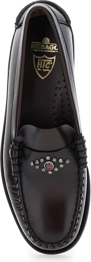 'Dan' Bordeaux Loafers With Stud Embellishment On The Front In Patent Leather Woman - Image 4