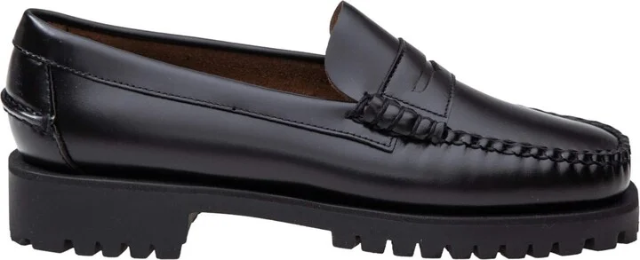 Dan Lug Loafers In Black Leather