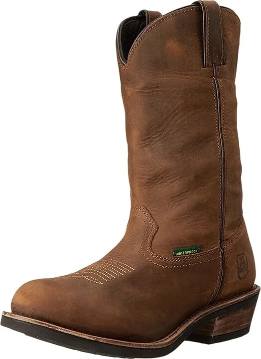 Dan Post Albuquerque Cowboy Boots Mid Brown Oily : 7 D - Medium, Leather - Image 2