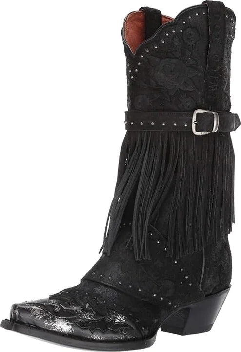 Dan Post Bed of Roses Cowboy Women's Boots Black : 6.5 B - Medium, Leather - Image 2