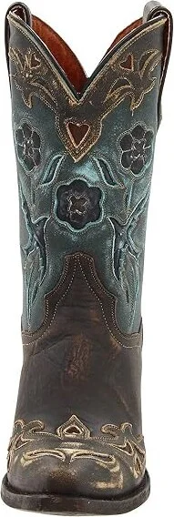 Dan Post Blue Bird Cowboy Women's Boots Sanded Copper/Turquoise Blue Bird : 6.5 B - Medium, Leather - Image 6