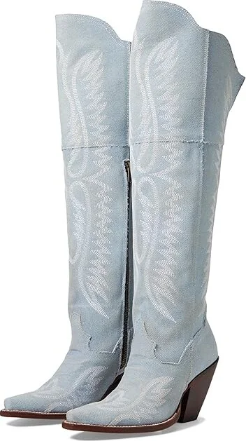 Dan Post Blue Jean Dream Cowboy Women's Boots Blue : 7 B - Medium, Leather