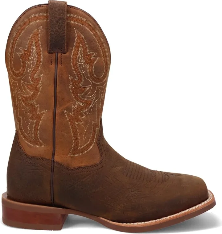 Dan Post Boots Mens Brigston Embroidered Square Toe Casual Boots Mid Calf - Brown - Size 8.5 D