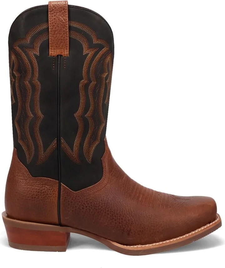 Dan Post Boots Mens Creed Embroidered Square Toe Pull On Casual Boots Mid Calf - Brown - Size 11.5 XW