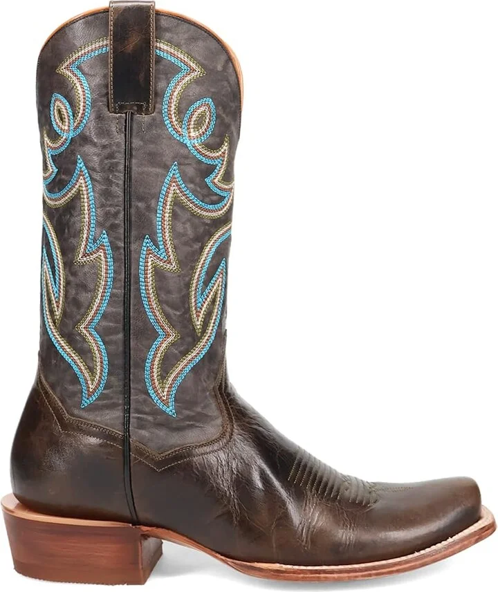 Dan Post Boots Mens Freeman Embroidered Square Toe Casual Boots Mid Calf - Brown - Size 9 D