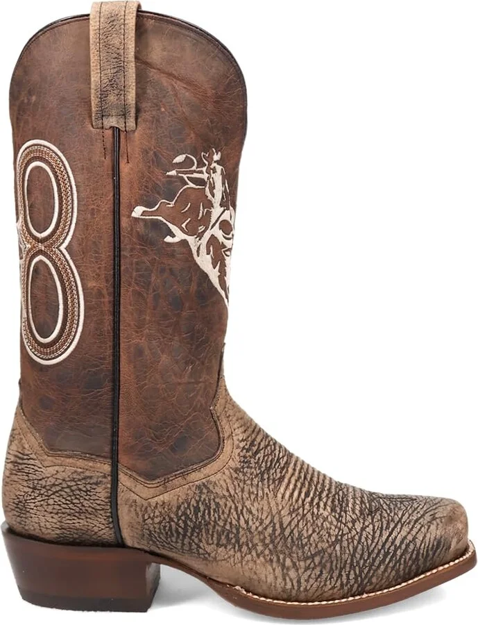 Dan Post Boots Mens Mauney Embroidered Graphic Bison Square Toe Pull On Casual Boots Mid Calf - Brown - Size 13 W