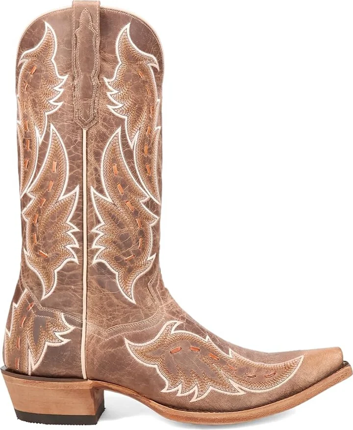 Dan Post Boots Mens Racer Embroidered Snip Toe Casual Boots Mid Calf - Brown - Size 13 XW