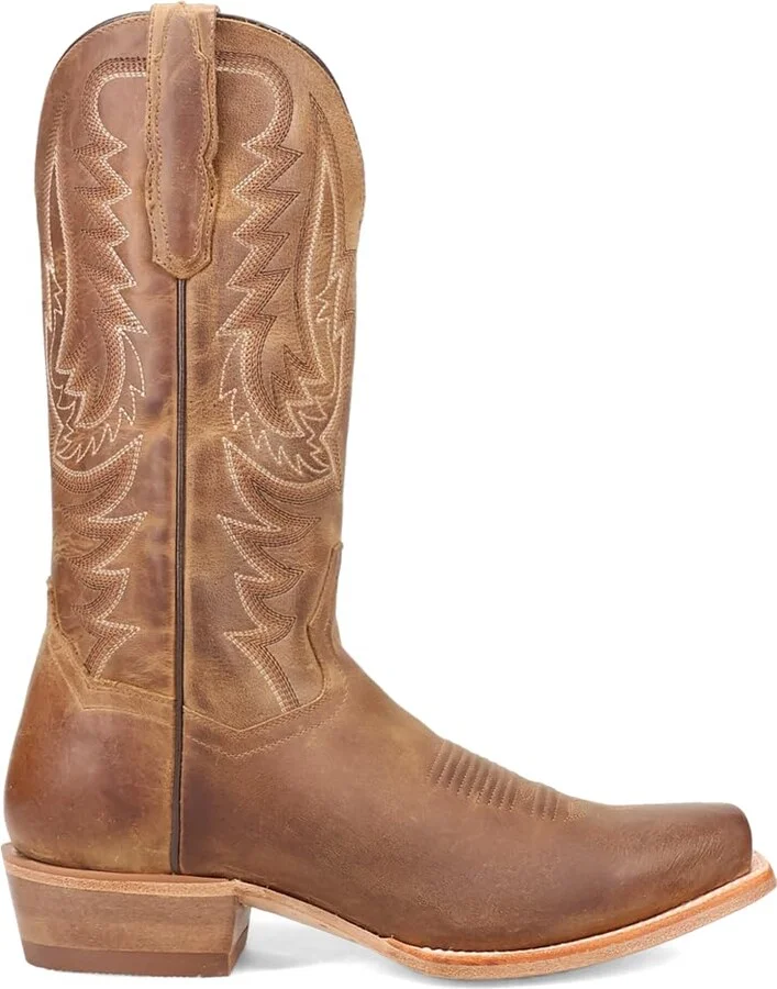 Dan Post Boots Mens Roman Embroidered Square Toe Pull On Casual Boots Mid Calf - Brown - Size 9 D