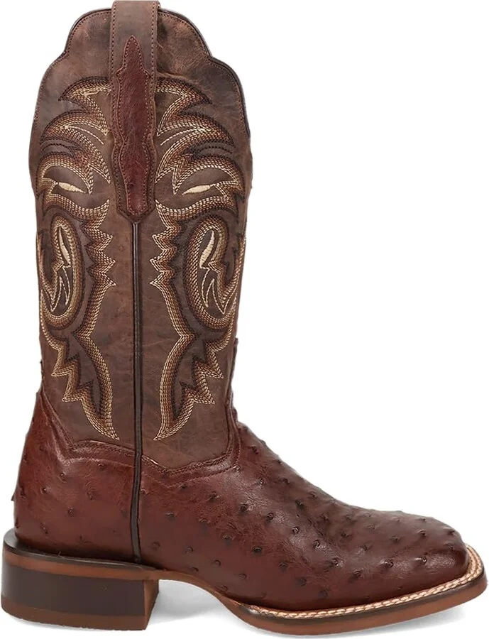 Dan Post Boots Womens Kylo Embroidered Square Toe Pull On Casual Boots Mid Calf Low Heel 1-2" - Brown - Size 9.5 M