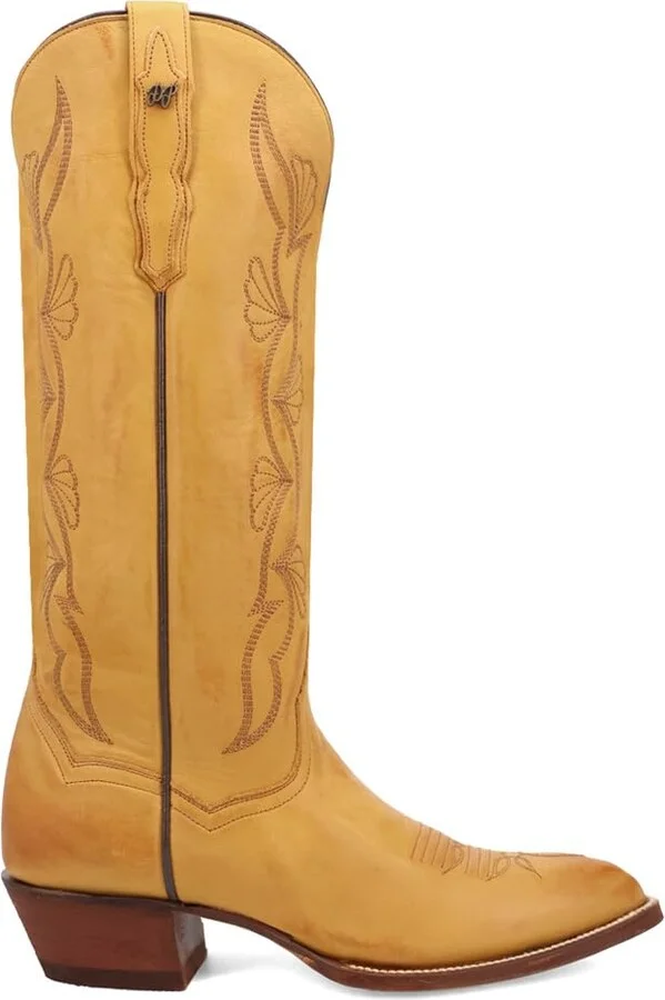 Dan Post Boots Womens Sunrise Canyon Pointed Toe Casual Boots Knee High Low Heel 1-2" - Yellow - Size 9 M