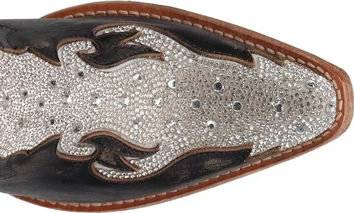 Dan Post Crystal Cowboy Women's Boots Black : 9 B - Medium, Leather - Image 2