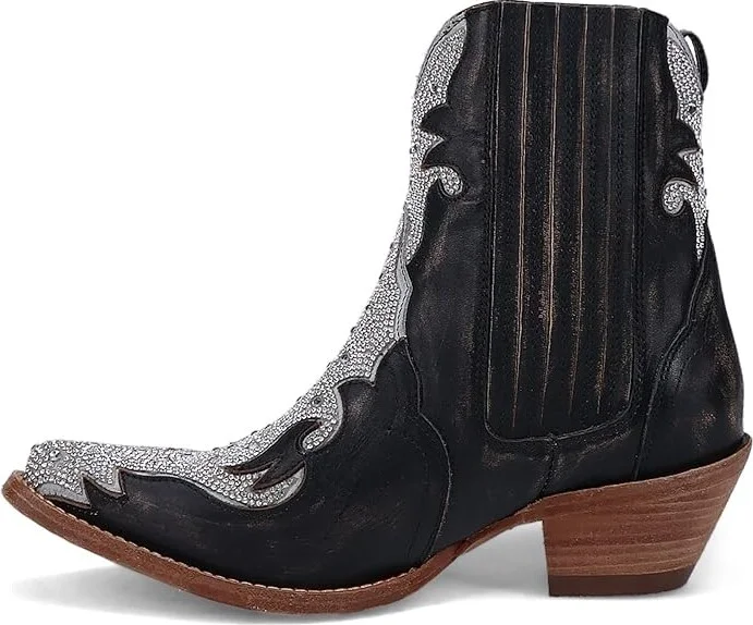 Dan Post Crystal Cowboy Women's Boots Black : 9 B - Medium, Leather - Image 5