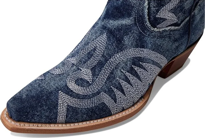 Dan Post Denim Darlin' Cowboy Women's Boots Denim : 9 B - Medium, Leather - Image 2