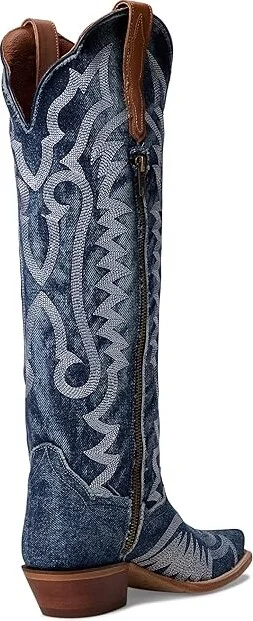 Dan Post Denim Darlin' Cowboy Women's Boots Denim : 9 B - Medium, Leather - Image 4