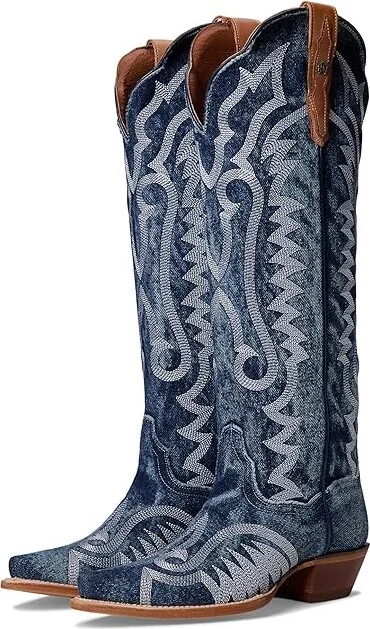 Dan Post Denim Darlin' Cowboy Women's Boots Denim : 9 B - Medium, Leather