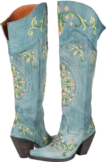 Dan Post Flower Child Women's Boots Turquoise : 7 B - Medium, Leather