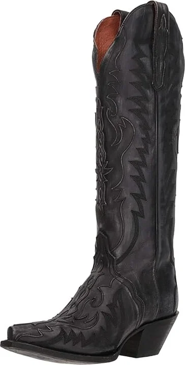 Dan Post Hallie Cowboy Women's Boots Black Distressed : 6.5 B - Medium, Leather - Image 2