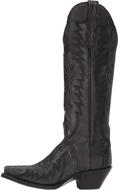 Dan Post Hallie Cowboy Women's Boots Black Distressed : 6.5 B - Medium, Leather - Image 7