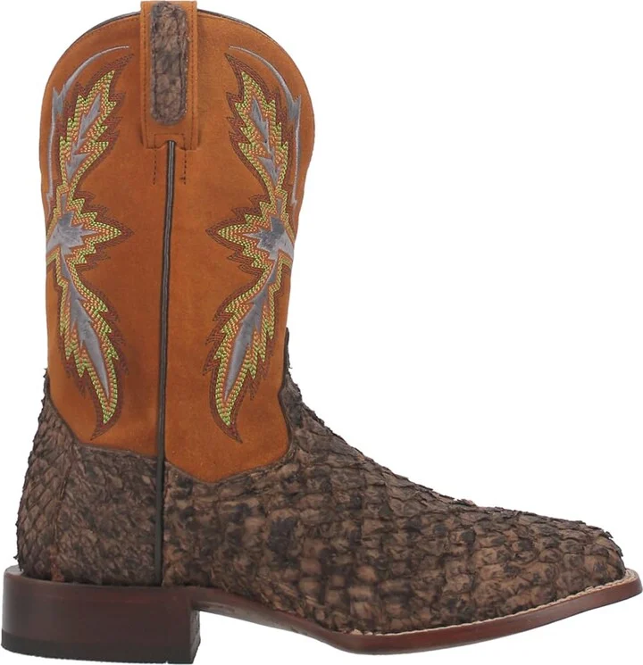 Dan Post Mens Dorsal Embroidered Square Toe Casual Boots Mid Calf - Brown - Size 13 2E