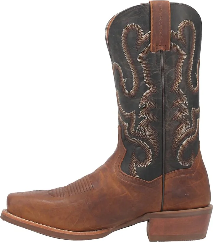 Dan Post Mens Richland Embroidered Square Toe Pull On Casual Boots Mid Calf - Brown - Size 13 D