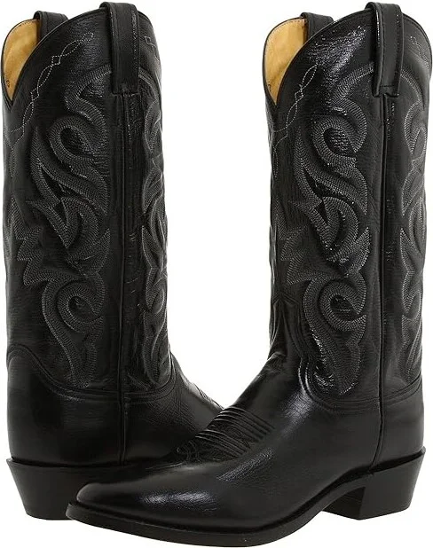 Dan Post Milwaukee R Toe Cowboy Boots Black : 14 D - Medium, Leather