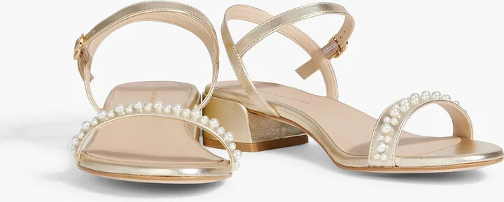 Dancer 35 faux pearl-embellished metallic leather sandals - Image 5