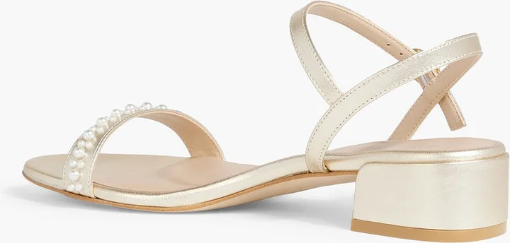 Dancer 35 faux pearl-embellished metallic leather sandals - Image 6