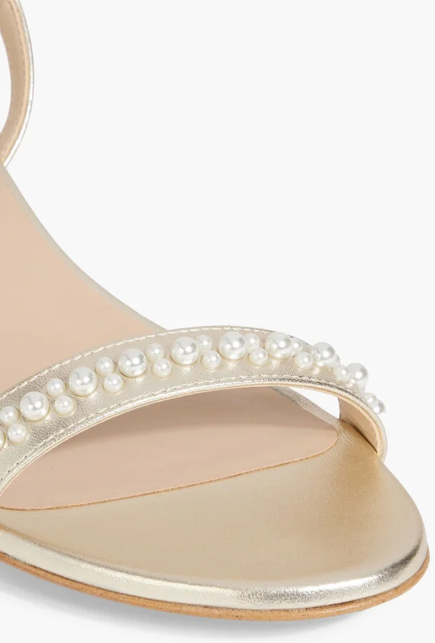 Dancer 35 faux pearl-embellished metallic leather sandals - Image 7
