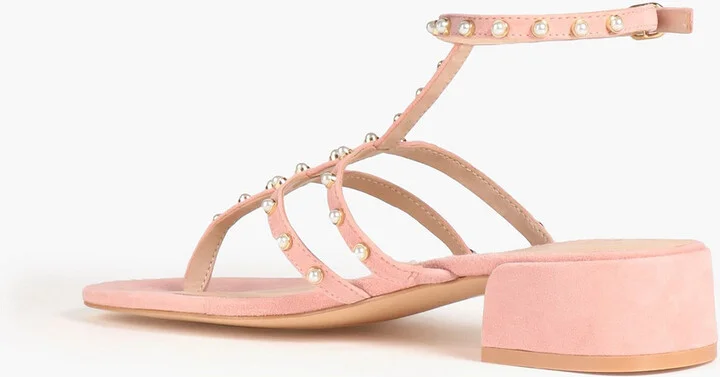 Dancer Pearl 35 embellished suede sandals - Image 3
