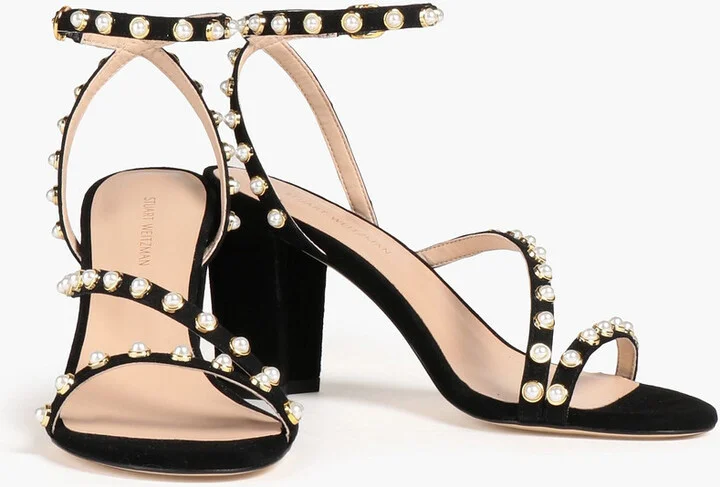 Dancer Pearl 80 embellished suede sandals - Image 2
