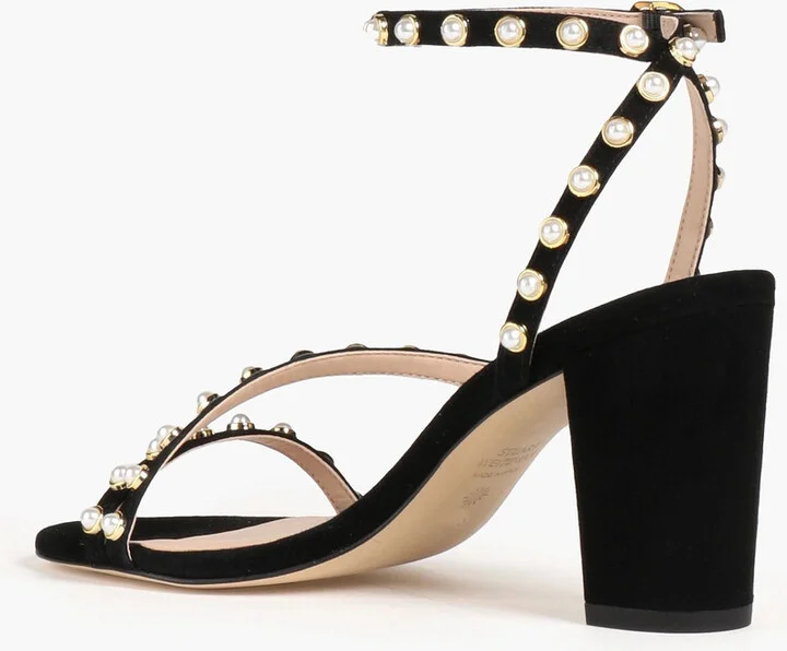 Dancer Pearl 80 embellished suede sandals - Image 3