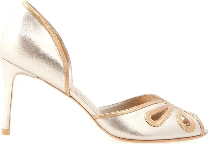 Dancing House 75mm metallic pumps