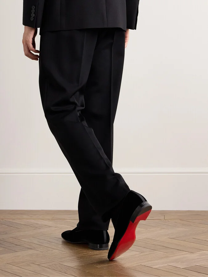Dandelion Grosgrain-Trimmed Velvet Loafers - Image 2