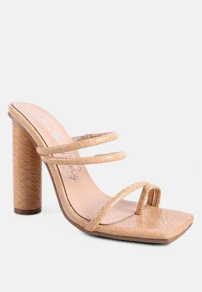 Dandelion High Block Heeled Croc Sandals Women - Image 3