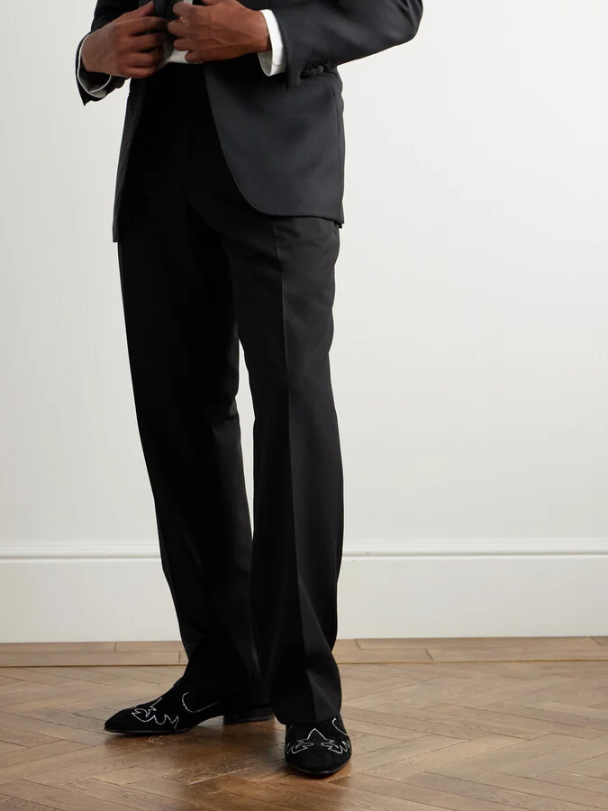 Dandysiago Grosgrain-Trimmed Embellished Velvet Loafers - Image 2