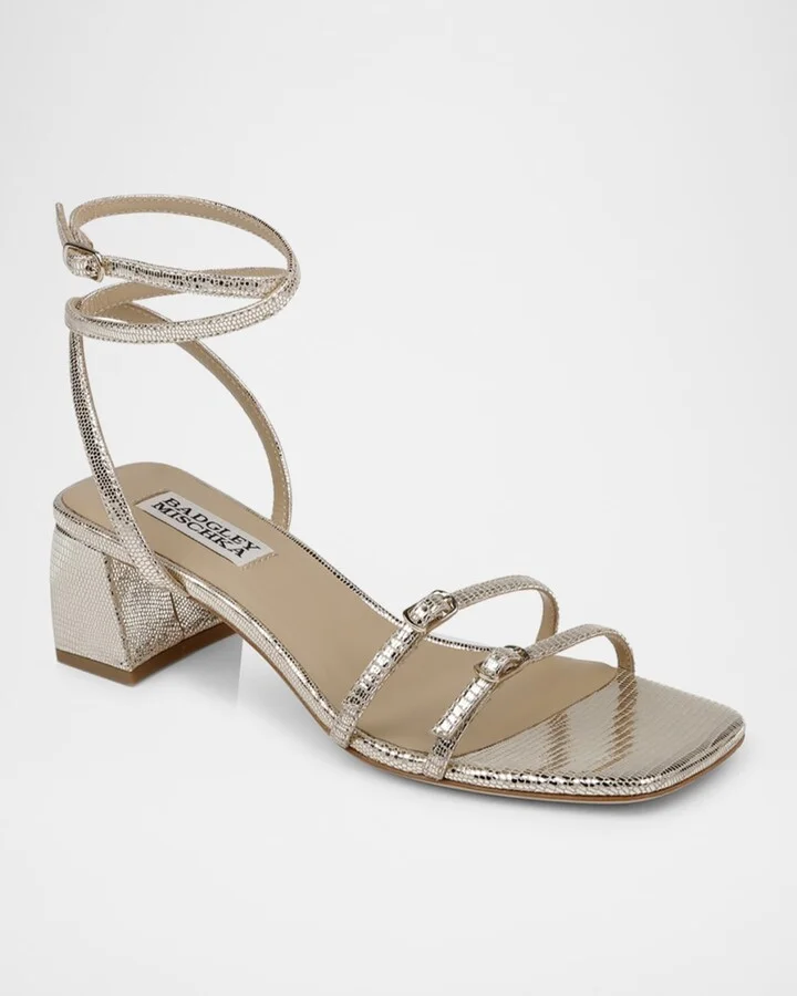 Dania Ankle-Strap Buckle Leather Sandals - Image 2