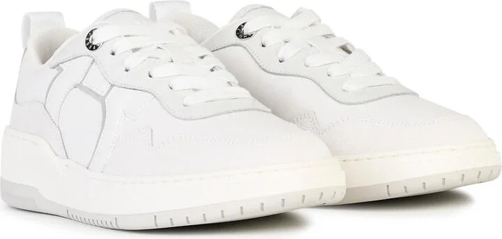 'dania' White Leather Sneakers - Image 2