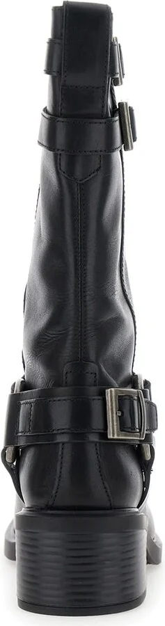 'daniella' Black Ankle Boots With Buckles In Leather Woman - Image 4