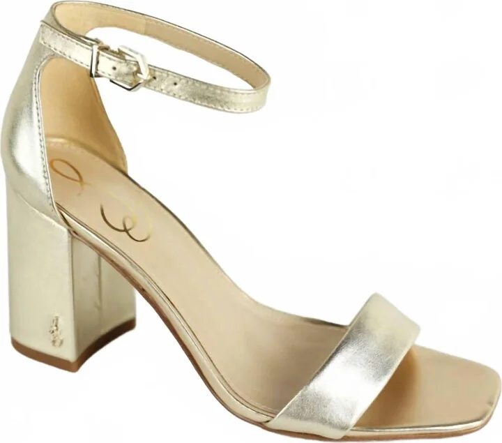 Daniella Block Heel In Soft Gold Metallic