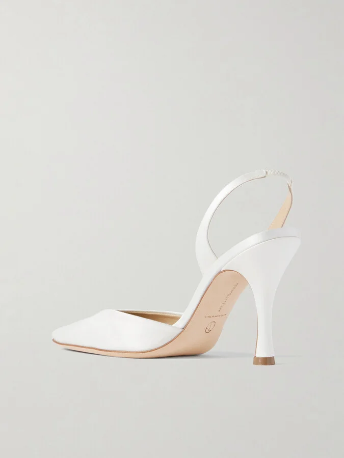 Danielle Frankel - Hannah Satin Slingback Pumps - Ivory - Image 3