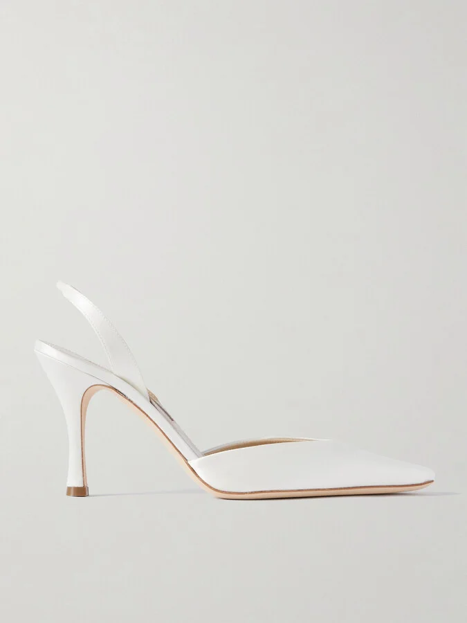 Danielle Frankel - Hannah Satin Slingback Pumps - Ivory