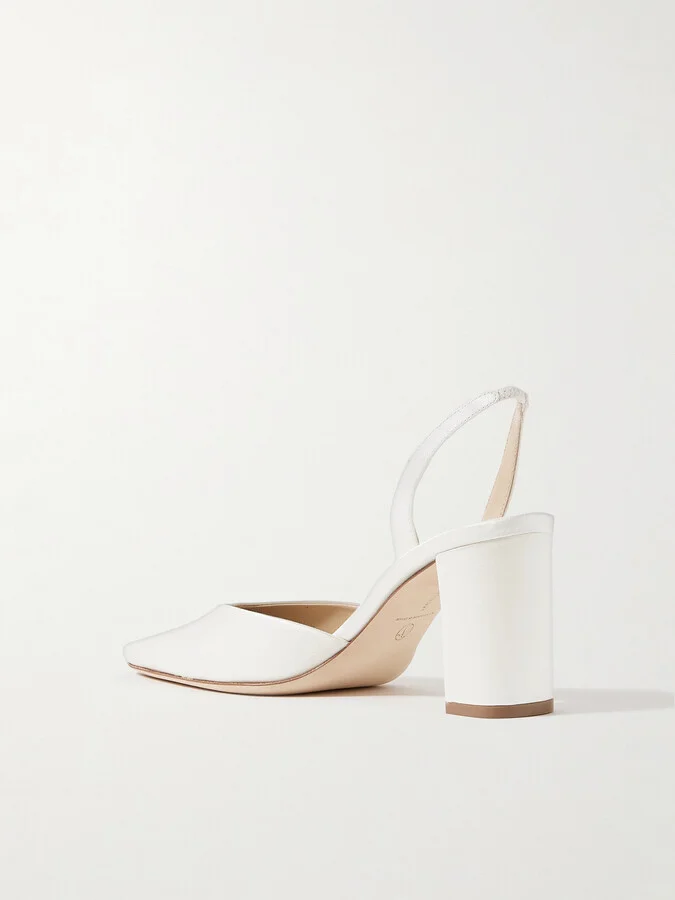 Danielle Frankel - Juno Satin Slingback Pumps - Ivory - Image 3